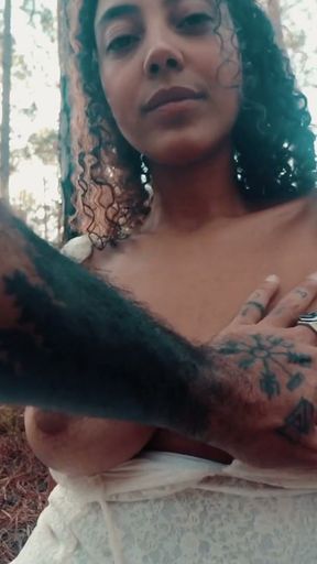 Busty Latina Amateur fucking into de wild forrest   Clip 1