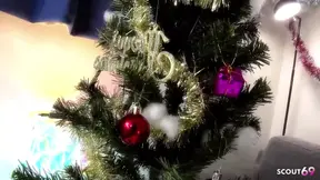 Old step-dad seduces petite Japanese teen for a steamy Christmas fuck