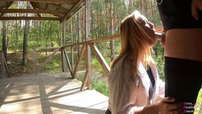 Girl Next Door Sucks Dick in Public Park