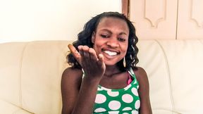 Ebony hottie cock riding and cumshot from Africa with love