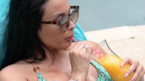 sunbathing hottie anissa kate takes a titty cumshot after poolside bbc dp threesome gp3254