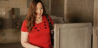 Beautiful milf Eila having sex on a dirty toilet