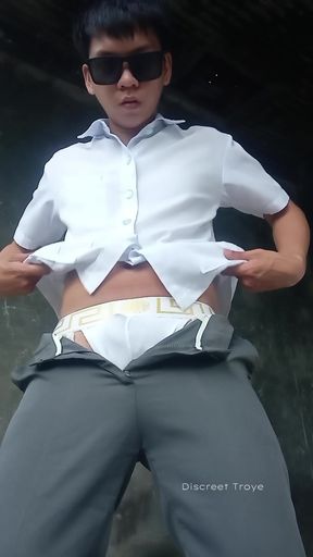 College Student Outdoor Masturbation after School