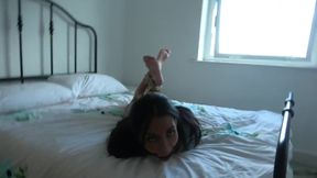 british babe cleave gagge in bed