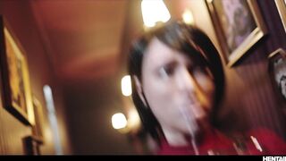 Resident Evil Real Life Hentai Fuck - Octokuro as Ada Wong gets Pussy & Anal Creampie DP