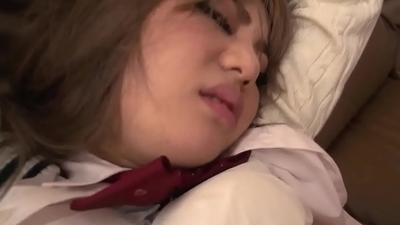 Sexy Japanese school-chick gets creampied by yam-sized dick in amazing crazy activity - get ready for the rail of your life!