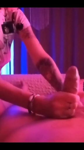 POV Footjob with Riding Dick and She Made Me Cum Again with Long Handjob