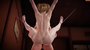 Kurenai Shinganji 3D Animation - Indulge in POV Legs-Up Missionary Sex in Ripped Leggings, Lifting Tied Hard Sex Creampie