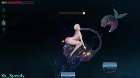 Sexy blonde fights off aliens while getting creampied