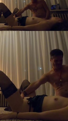 Beautiful penetration of her tight pussy on the floor with my huge cock