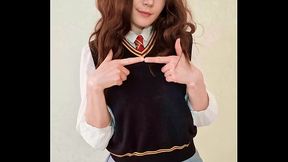 Hermione is a little shy, but her shyness won'_t stop her from being a naughty slut ready to fuck right now