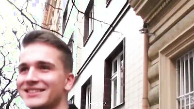 Lovely Czech twink picked up on the street to suck cock