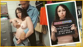 Blonde teen takes deepthroat and gets fucked hard in office