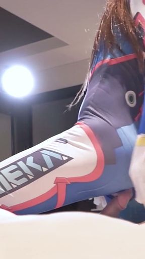 Overwatch D.va Handjob and gets fucked, Hentai Cosplayer crossdresser ladyboy   Clip 2