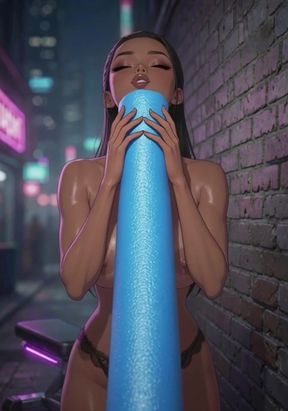 Anime and teasing with pool noodle strip dirty talking virtual sex