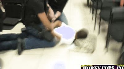 Tony is caught and fucked doggystyle by horny gay cops