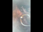 EXTREME CLOSE UP Hairy Bush Clit and a Little Pee endoscope Mature MILF BBW pierced piercings