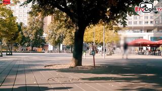 curvy blonde german teenagers make real street blind date