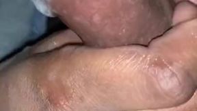 Ebony chick eats big cock and rims him