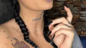 Goddess smokes and blow smoke in your face
