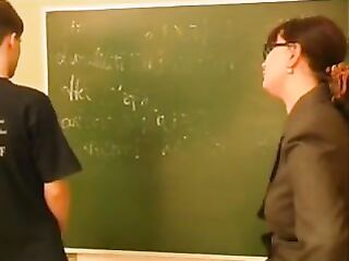 Russian teacher and boy