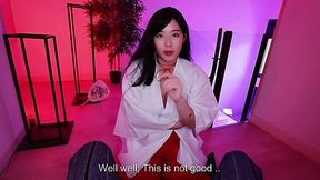 Beautiful asian teen draining her boyfriend's balls