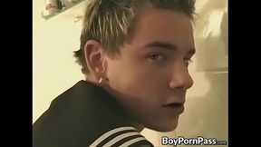 Young Chris Dodger fucking and cumming in shipmate toilet