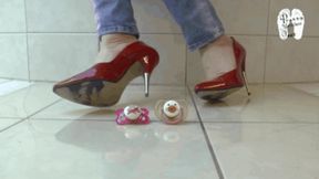 Pacifier under metal heels