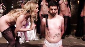 ”Fetish dominatrix group sex hardcore playing with slave”
