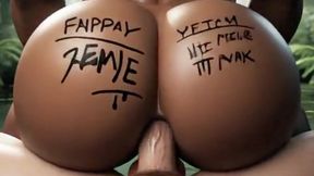 Big Black Ass Intense Anal Massive Cock. Compilation Hentai 3D Animation.