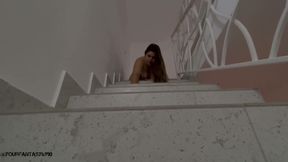 Face Expressions Farting on Stairs