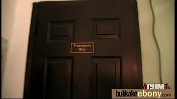 Ebony in a huge bukkake 26