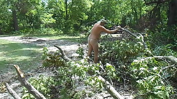 Clearing storm damage naked