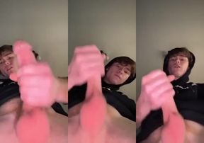 Huge cumshot loud moaning orgasm gay try not to cum edging big cock