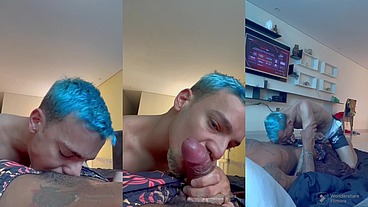 Mamando o hetero até gozar