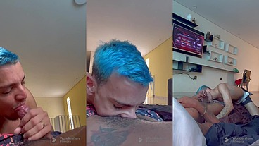Mamando o hetero até gozar