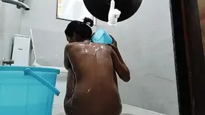 ITLE: Cute baby plays in the bathroom