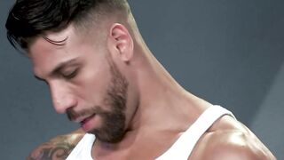 RagingXXX.com - Ebony jock hooks up for a hard fuck with a white stud