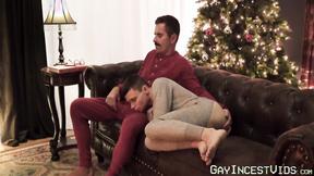 ”Mustached stepuncle Mitch Cox burst his milky cum in my smooth booty”