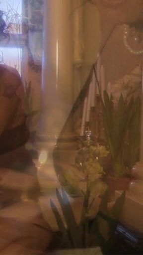 Autumn Bliss and Monica Mayhem are blonde and brunette lesbians eat each other out