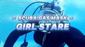 Gas Mask Stare Underwater: Deep Eye Contact & Wet Surrender (10 Min MOV HD)