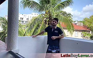 Hunk latin with big cock barebacking a skinny dude