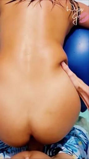 Outside Pool Sex with HotWife-WhisperGirl