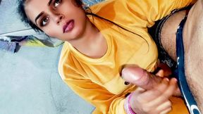 Cumshot in mouth Indian Very Beautiful bhabhi Blowjob with clear hindi audio