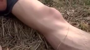 Young Thick Cocked Skinny teen 18+ Shoots his load outdoors