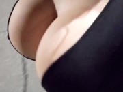 SUPER HUGE S CUP FAKE SILICONE TITS AND 6 INCH HEELS! FIRST TIME CROSSDRESSER IN PUBLIC PARK