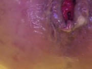 Close up of me squeezing the cum out my ass