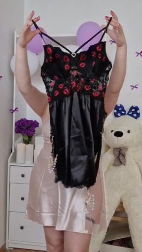Your Girlfriend’s Satin Nightdress Try-on - Soft & Smooth Asmr
