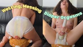 Wetting, Messing and Cumming in Her Full Diaper