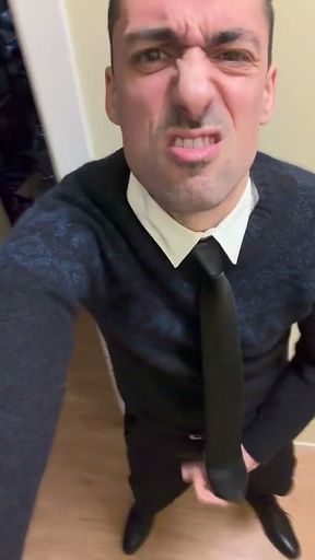 Stepdaddy Showing off Big Cock and Pissing